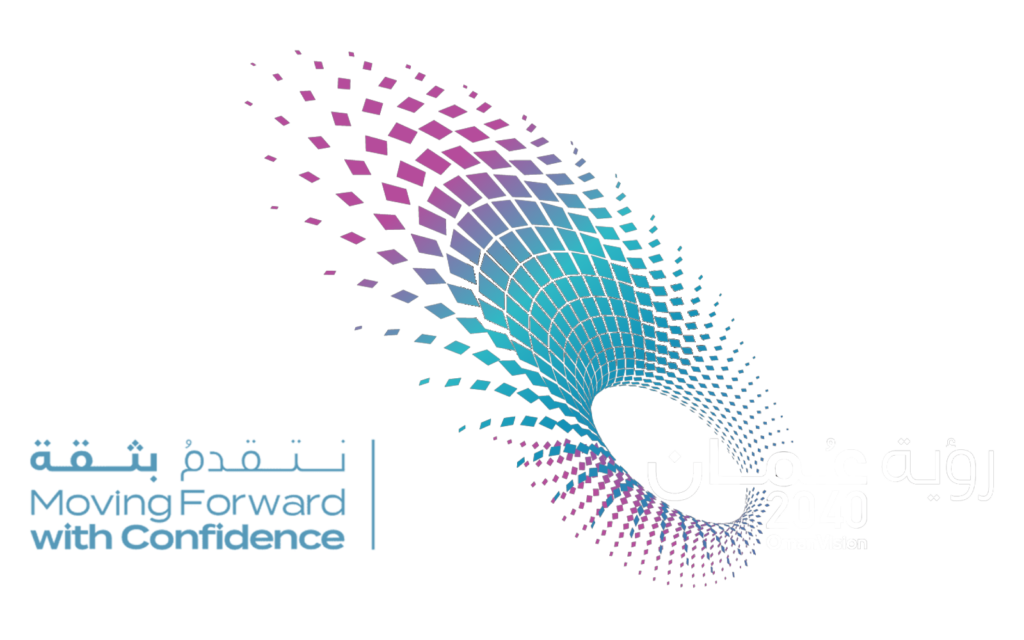 Oman Vision 2040 Logo PNG Color with White Letters